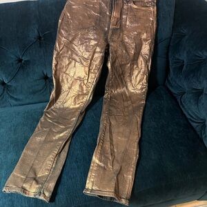 a.n.a Shiny Copper High-Rise Pants